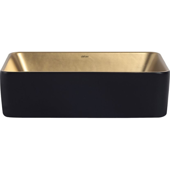 Раковина-чаша Abber Rechteck 48 см AC2212BG, золото матовое/черный фото 3