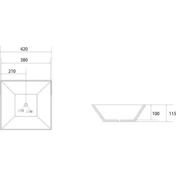 Раковина-чаша Abber Rechteck 42 см AC2214 - 5 Раковина-чаша Abber Rechteck 42 см AC2214 фото 5