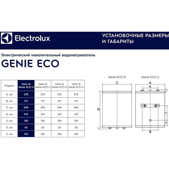 Водонагреватель (бойлер) Electrolux EWH 10 Genie ECO O (над мойкой) - 10 Водонагреватель (бойлер) Electrolux EWH 10 Genie ECO O (над мойкой) фото 10