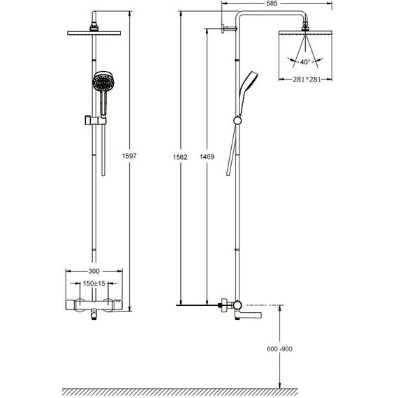 Душевая стойка с термостатом Jacob Delafon Atom E26238-CP фото 7