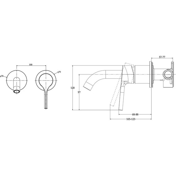 Смеситель для раковины настенный Jacob Delafon Elate E28318-CP фото 2