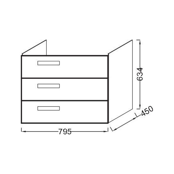 Тумба подвесная с раковиной Jacob Delafon Rythmik 80 см EB1309-E70, арлингтонский дуб фото 4