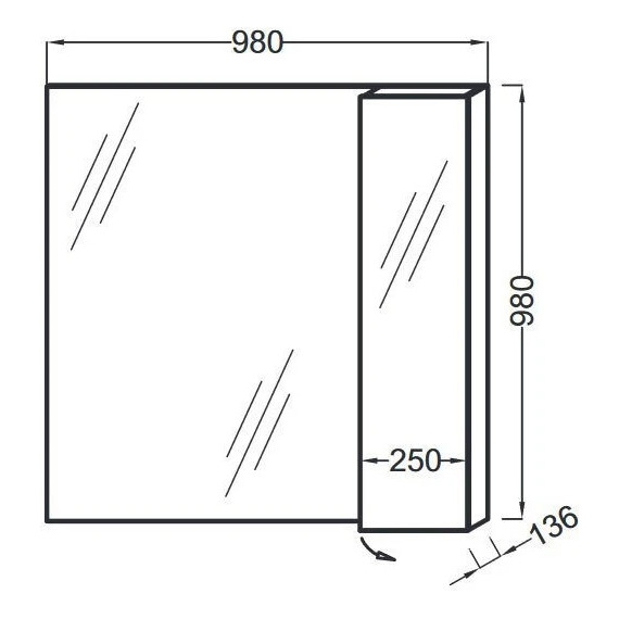 Зеркало-шкаф Jacob Delafon Soprano 98 см EB1337-NF фото 2
