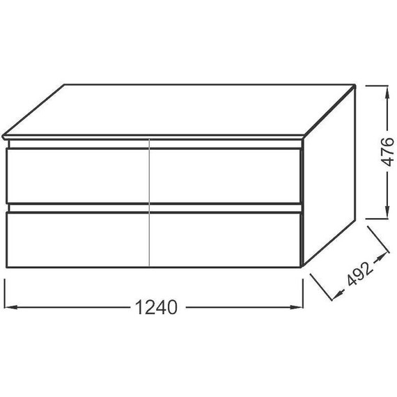 Тумба подвесная со столешницей Jacob Delafon Madeleine 124 см EB2085-J54, серый матовый фото 2