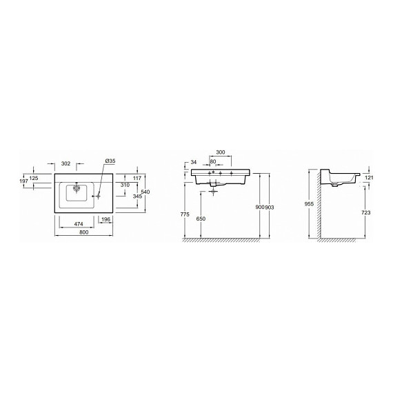 Раковина мебельная Jacob Delafon Soprano 80 см EXL122-00 фото 2