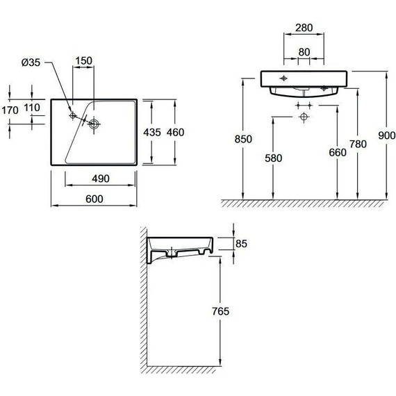Тумба подвесная с раковиной Jacob Delafon Rythmik 60 см EB1301-E10, квебекский дуб фото 3