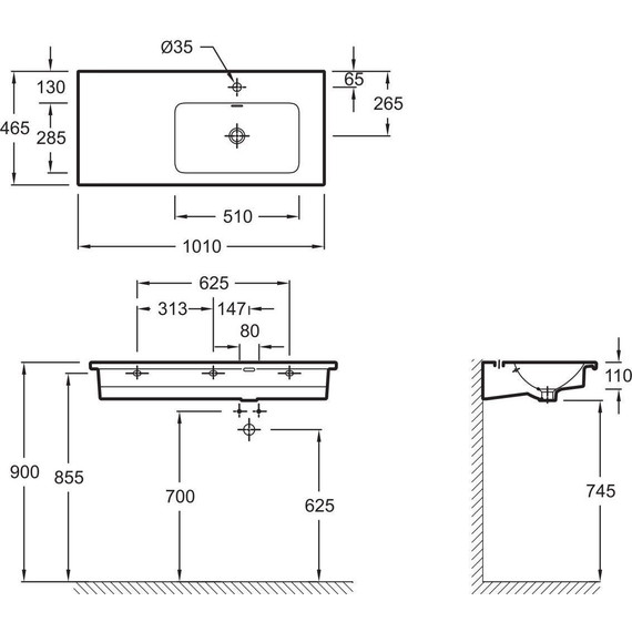 Тумба подвесная с раковиной Jacob Delafon Madeleine 100 см R EB2055-J52, черный глянцевый фото 7