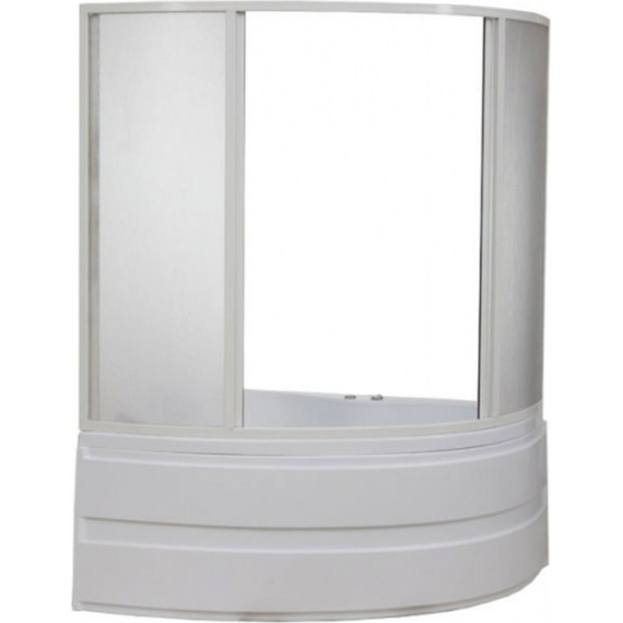 Шторка для ванны Bas Алегра 1500х1450 мм, белый/матовое (пластик) - 2 Шторка для ванны Bas Алегра 1500х1450 мм, белый/матовое (пластик) фото 2