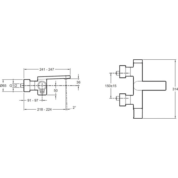 Смеситель для ванны Jacob Delafon Composed E73095-CP фото 2