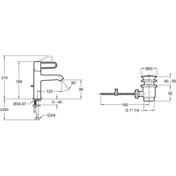 Смеситель для раковины Jacob Delafon Odeon Rive Gauche E21028-00-00, белый матовый - 3 Смеситель для раковины Jacob Delafon Odeon Rive Gauche E21028-00-00, белый матовый фото 3