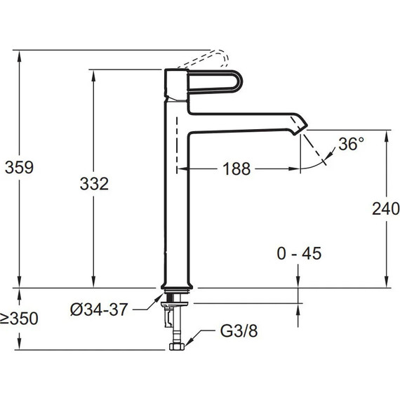 Смеситель для раковины высокий Jacob Delafon Odeon Rive Gauche E21031-CP-CP - 3 Смеситель для раковины высокий Jacob Delafon Odeon Rive Gauche E21031-CP-CP фото 3