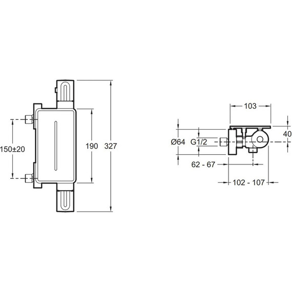 Смеситель для душа с термостатом Jacob Delafon Metro E21767-CP фото 4