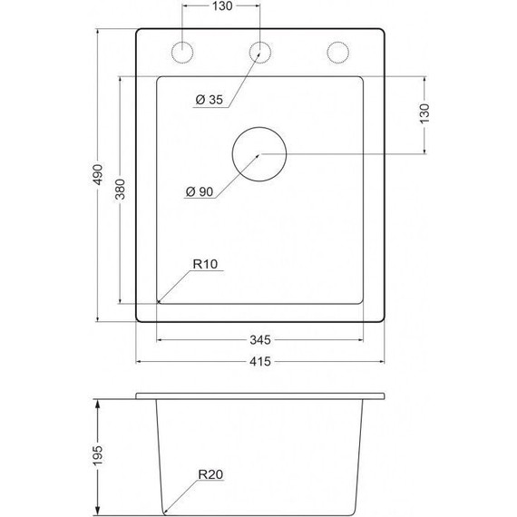 Кухонная мойка Emar EMQ-1415.Q, алмаз, Цвет производителя: алмаз фото 2