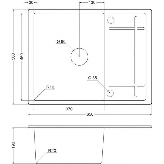 Кухонная мойка Emar EMQ-1650.Q, алмаз, Цвет производителя: алмаз фото 2