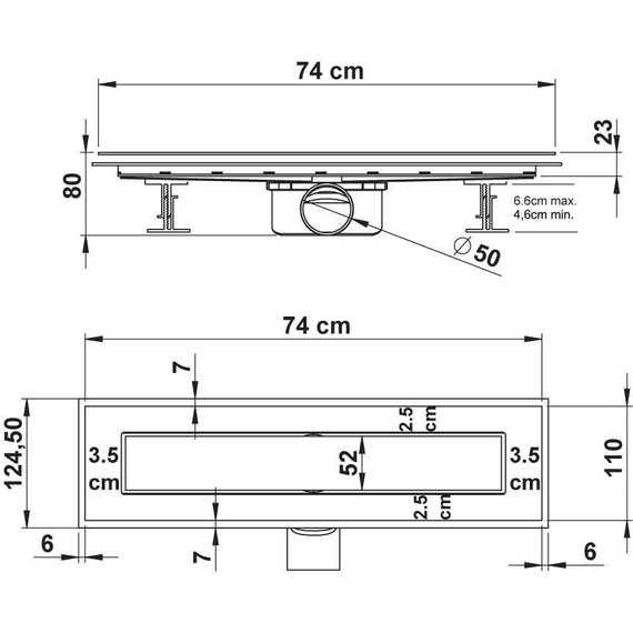 Трап Vincea Say Anzer Duz 70 см SAY.72.2.70.STN, сатин, Цвет производителя: сатин, Размер трапа: 700 фото 5