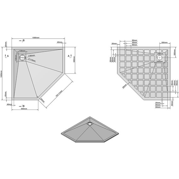 Поддон каменный Vincea 100х100 см VST-4SP1010A, антрацит - 5 Поддон каменный Vincea 100х100 см VST-4SP1010A, антрацит фото 5