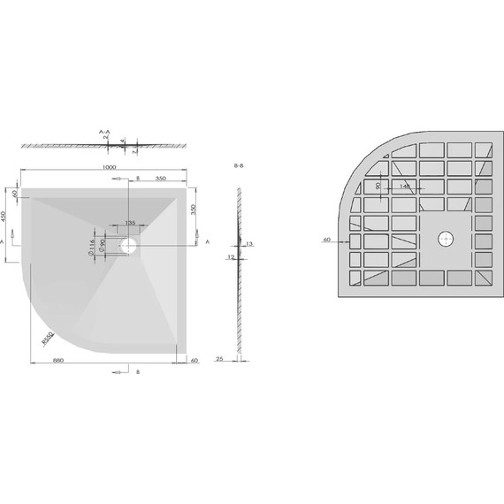 Поддон каменный Vincea 100х100 см VST-4SQ1010W, белый матовый фото 5