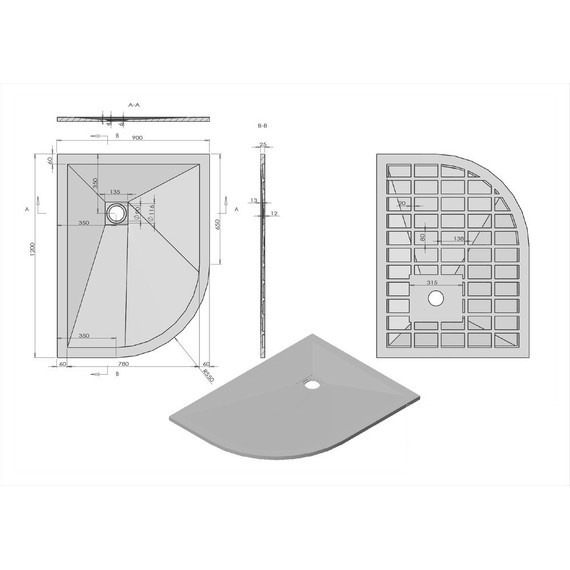 Поддон каменный Vincea 120х90 см VST-4SQ9012W-L, белый матовый фото 5