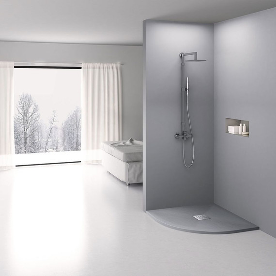 Поддон каменный Vincea 90х90 см VST-4SQ9090G, серый фото 2