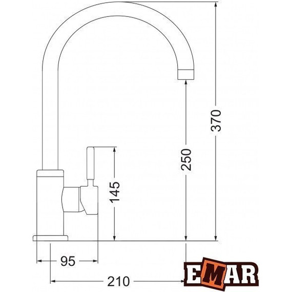 Смеситель для кухни Emar EC-3004, морион, Цвет производителя: морион фото 2