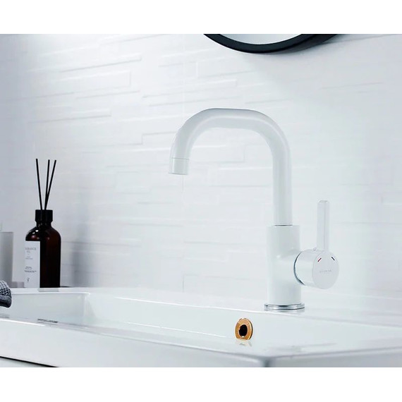 Смеситель для раковины Ledeme L1099W, белый фото 2