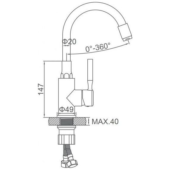 Смеситель для раковины Ledeme L1399-2, хром/чёрный - 3 Смеситель для раковины Ledeme L1399-2, хром/чёрный фото 3