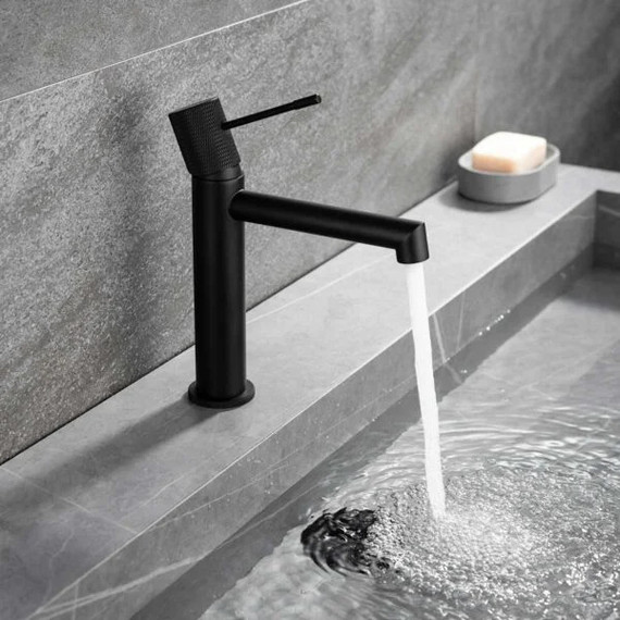 Смеситель для раковины Vincea Desire VBF-1D1MB, черный матовый фото 4