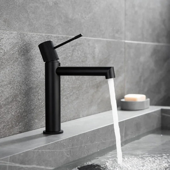 Смеситель для раковины Vincea Desire VBF-1D1MB, черный матовый фото 5