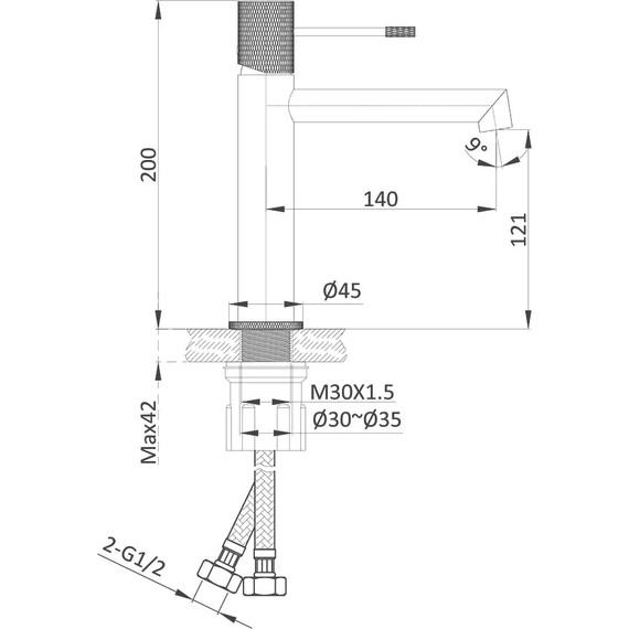 Смеситель для раковины Vincea Desire VBF-1D1MB, черный матовый фото 8