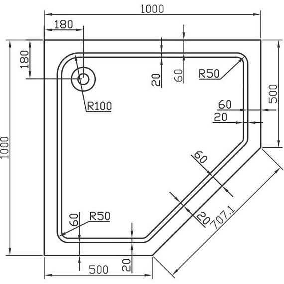 Поддон акриловый Vincea 100х100 см VST-2AP-1010 - 3 Поддон акриловый Vincea 100х100 см VST-2AP-1010 фото 3