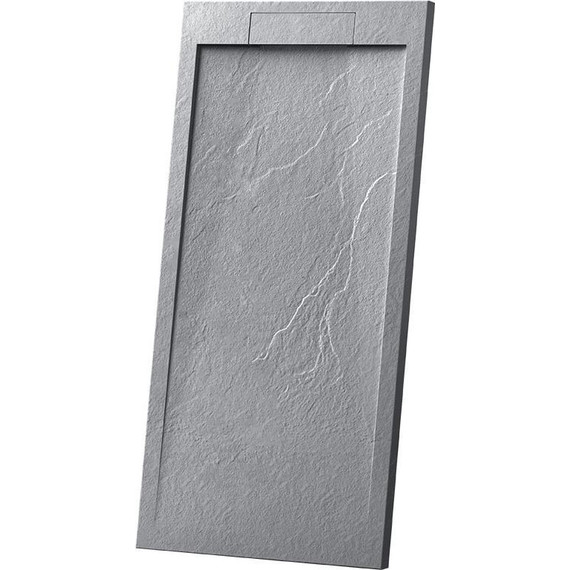 Поддон каменный Vincea 100х80 см VST-4SRL8010G, серый фото 