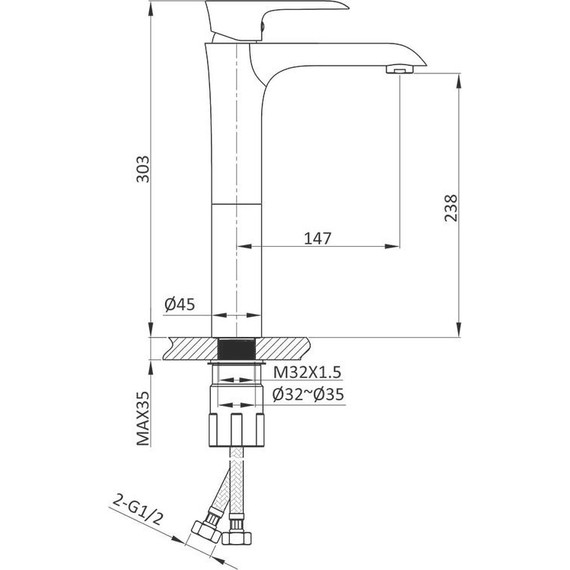 Смеситель для раковины высокий Vincea Esse VBF-1E2CH - 3 Смеситель для раковины высокий Vincea Esse VBF-1E2CH фото 3