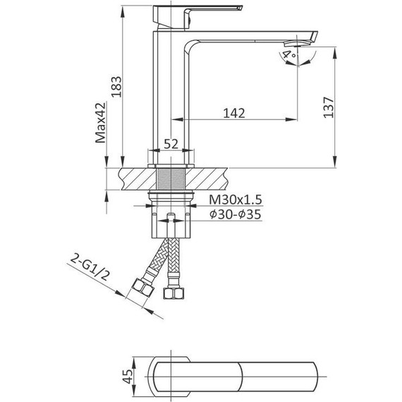 Смеситель для раковины Vincea Next VBF-1N1MB, черный матовый - 7 Смеситель для раковины Vincea Next VBF-1N1MB, черный матовый фото 7
