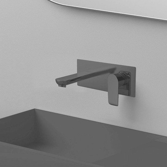 Смеситель для раковины настенный Vincea Esse VBFW-1E1MB, черный матовый фото 2