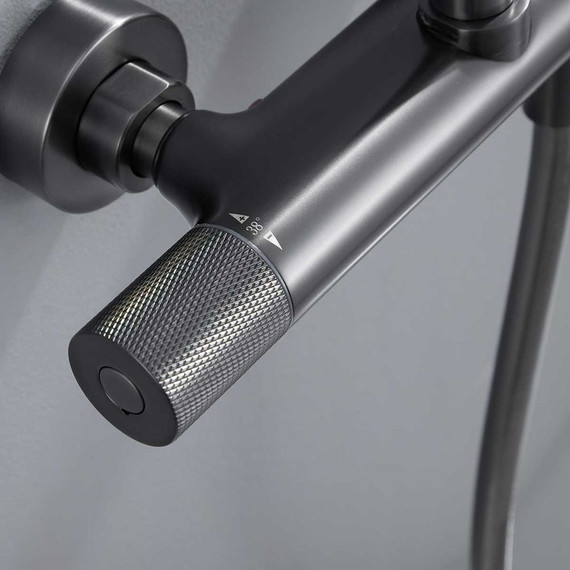 Душевая стойка с термостатом Vincea Desire VSFS-1D0TGM, вороненая сталь фото 4