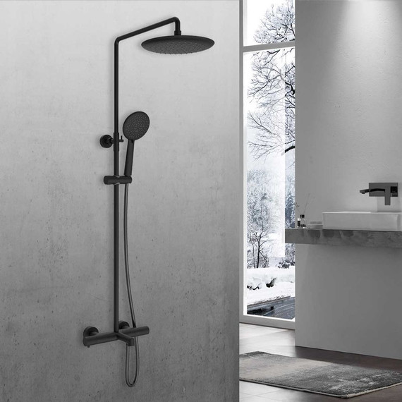 Душевая стойка с термостатом Vincea Desire VSFS-1D1TMB, черный матовый фото 2