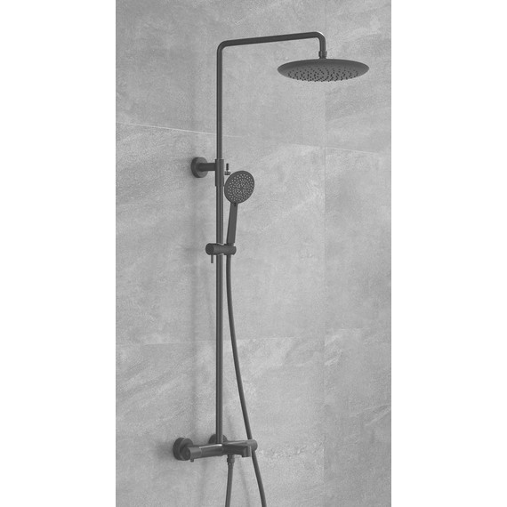 Душевая стойка с термостатом Vincea Desire VSFS-1D1TMB, черный матовый фото 3