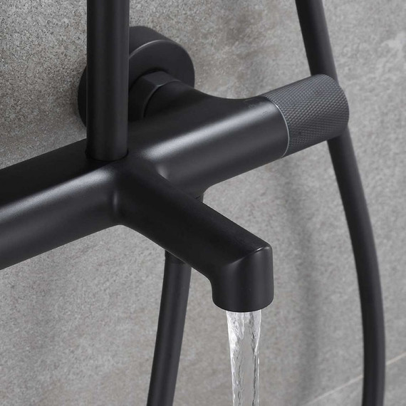 Душевая стойка с термостатом Vincea Desire VSFS-1D1TMB, черный матовый фото 5