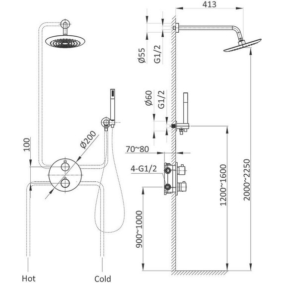 Душевая система для душа с термостатом Vincea VSFW-101TCH - 7 Душевая система для душа с термостатом Vincea VSFW-101TCH фото 7