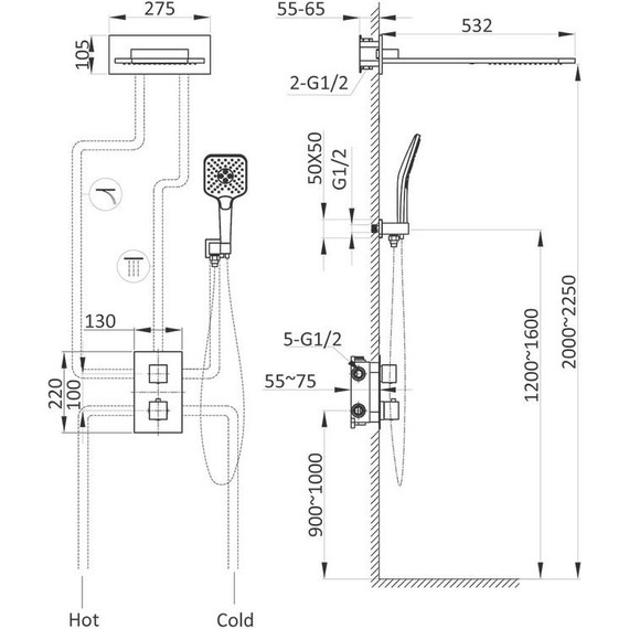 Душевая система для душа с термостатом Vincea VSFW-103TCH - 7 Душевая система для душа с термостатом Vincea VSFW-103TCH фото 7
