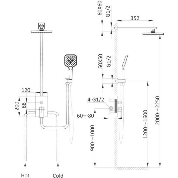 Душевая система для душа Vincea Next VSFW-1N1MB, черный матовый - 7 Душевая система для душа Vincea Next VSFW-1N1MB, черный матовый фото 7