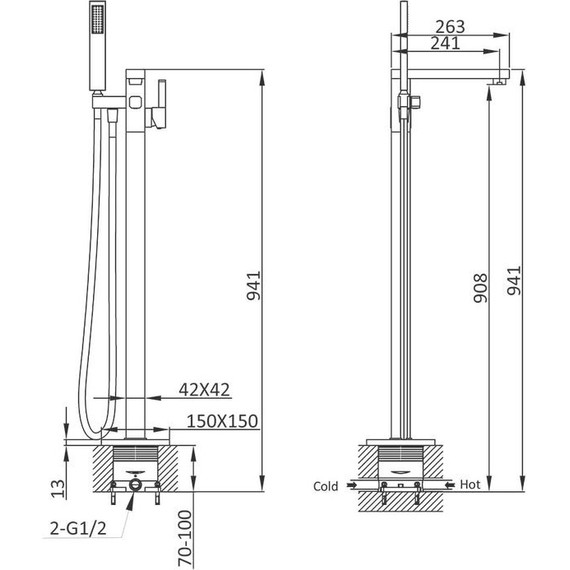 Смеситель для ванны Vincea VTF-101CH фото 6