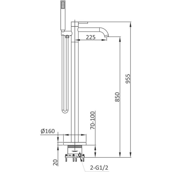 Смеситель для ванны Vincea Desire VTF-1DMB, черный матовый фото 5