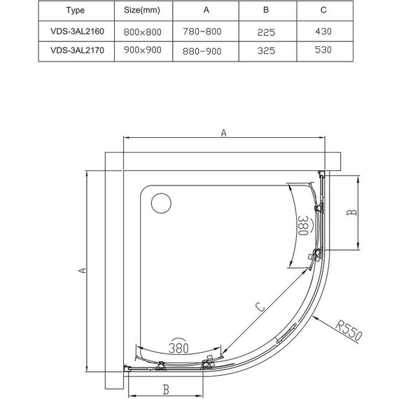 Душевое ограждение Vincea Alpha 80x80 см VSQ-3AL800MT, хром/текстурное фото 9