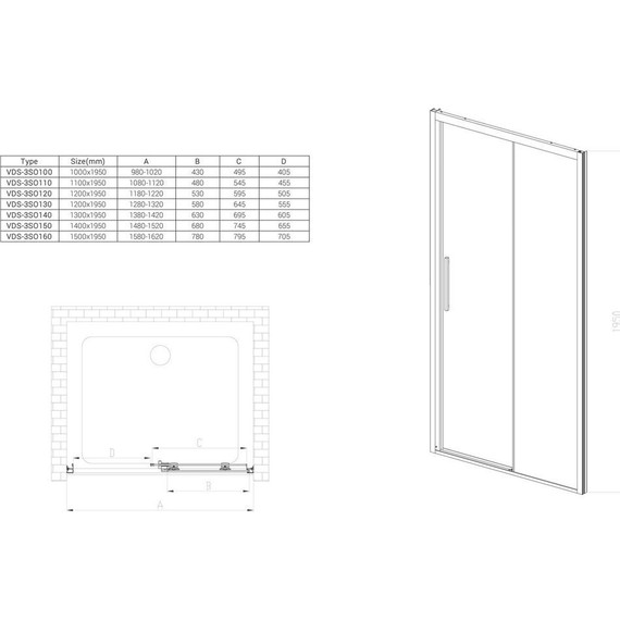Душевая дверь Vincea Soft 140 см VDS-3SO140CL, хром/прозрачное фото 4