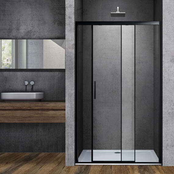 Душевая дверь Vincea Soft 120 см VDS-3SO120CLB, черный/прозрачное фото 