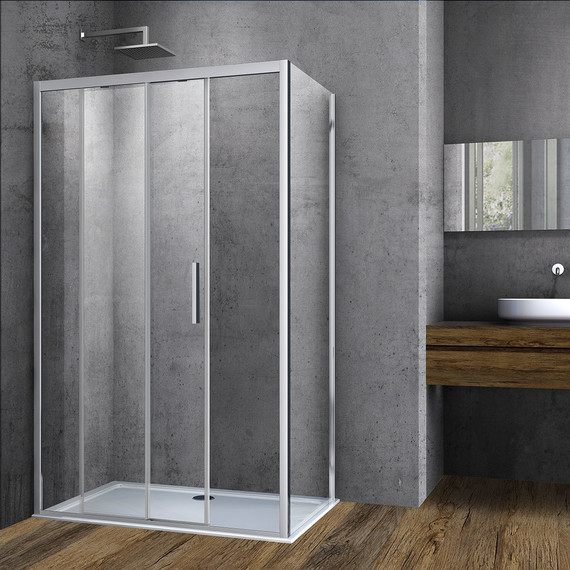 Душевое ограждение Vincea Soft 120х100 см VSR-3SO1012CL, хром/прозрачное фото 