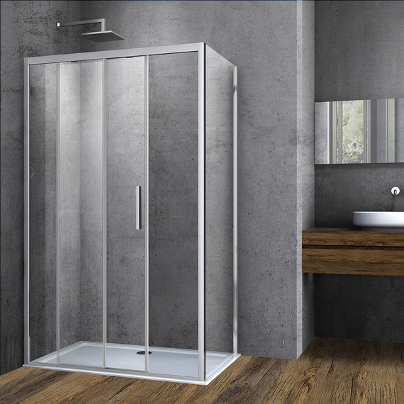 Душевое ограждение Vincea Soft 120х80 см VSR-3SO8012CL, хром/прозрачное фото 