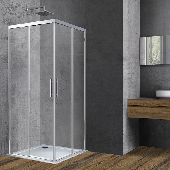 Душевое ограждение Vincea Soft 100х100 см VSS-3SO100CL, хром/прозрачное фото 