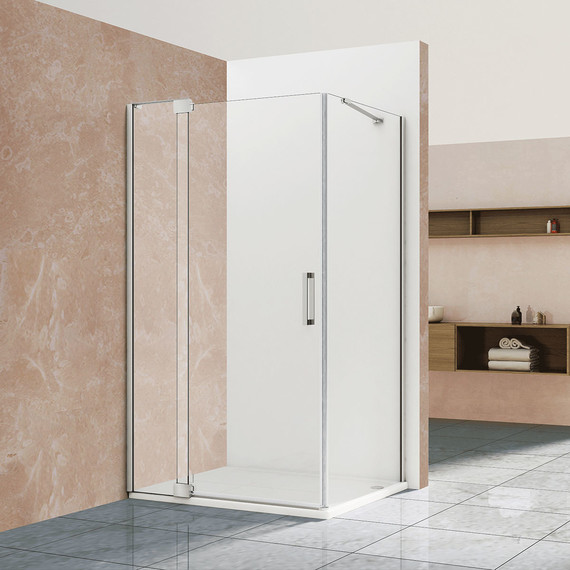 Душевое ограждение Vincea Extra 100-110x90 см VSR-1E101190CL (стекло 8 мм), хром/прозрачное фото 